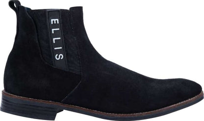 Perry Ellis 7262 Men Black Chelsea Booties Leather - Beef Leather