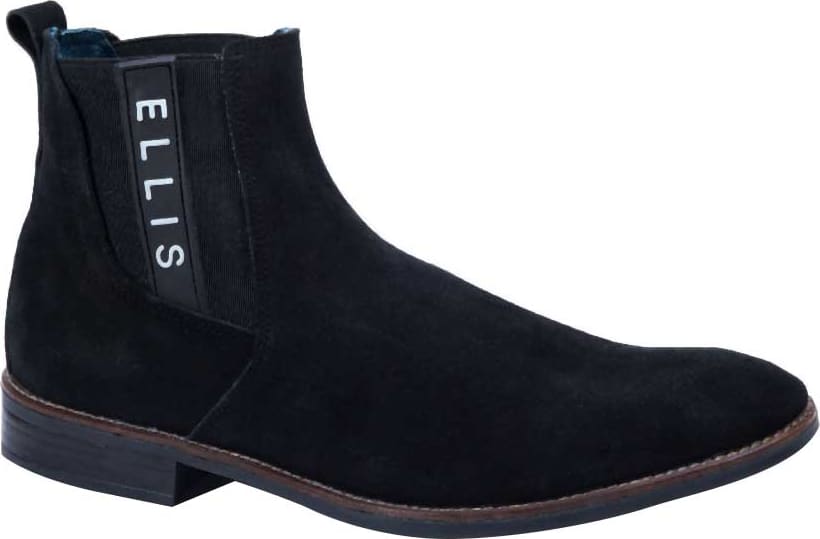 Perry Ellis 7262 Men Black Chelsea Booties Leather - Beef Leather