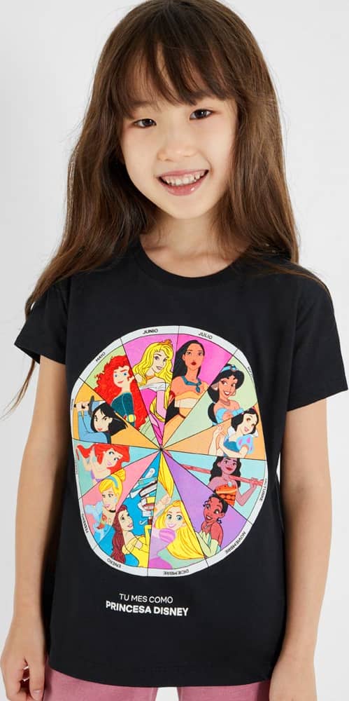 Disney 0302 Girls' Black t-shirt