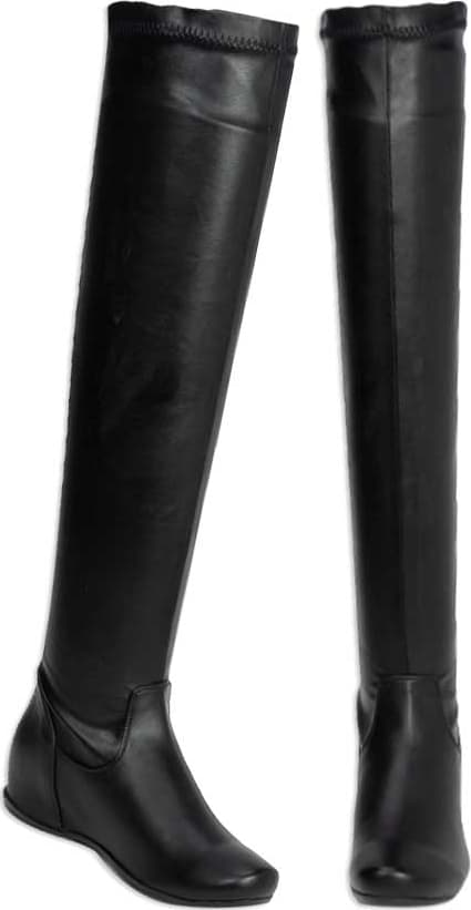 Pink By Price Shoes 9000 Women Black Over the knee boots