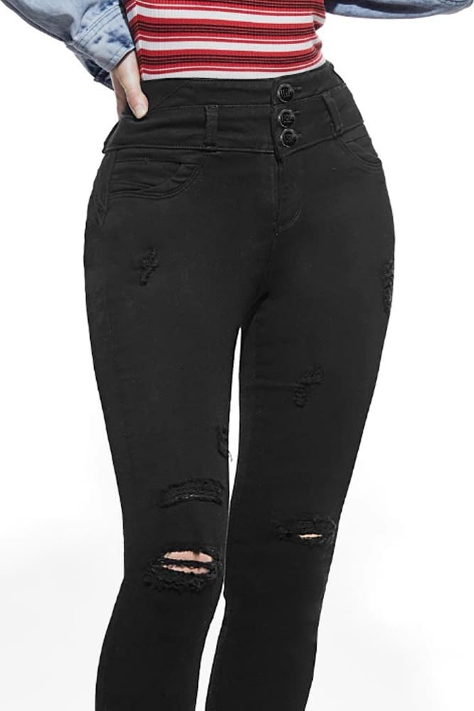 Fergino 2156 Women Black jeans casual