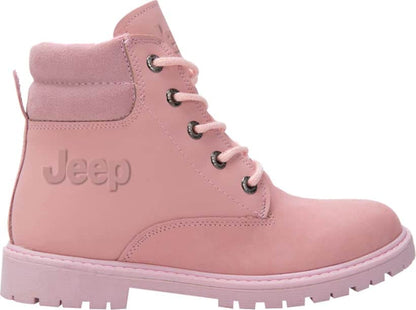 Jeep 3025 Women Pink Boots Leather - Beef Leather