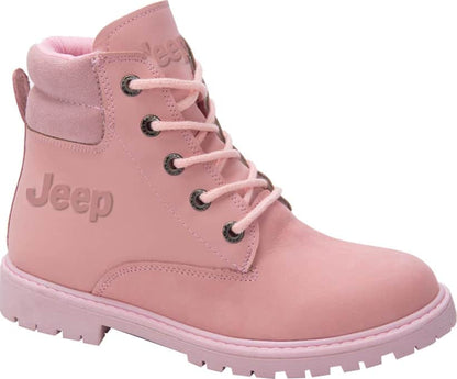 Jeep 3025 Women Pink Boots Leather - Beef Leather