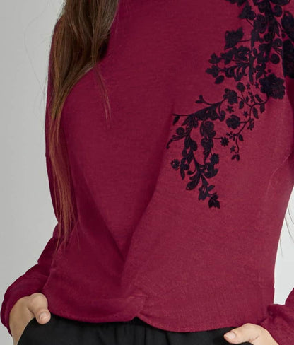 Yaeli Fashion 38P Women Wine sweatshirt