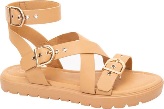 Pink By Price Shoes 3650 Women Camel Sandals