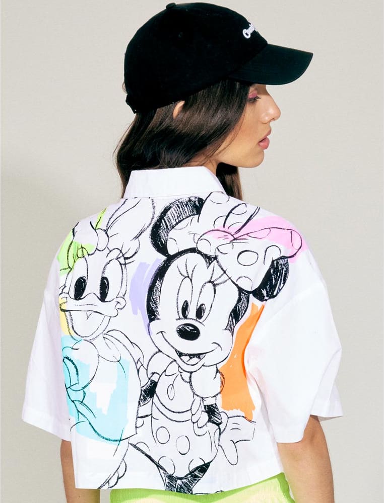 Minnie Mouse PE13 Women White Blouse