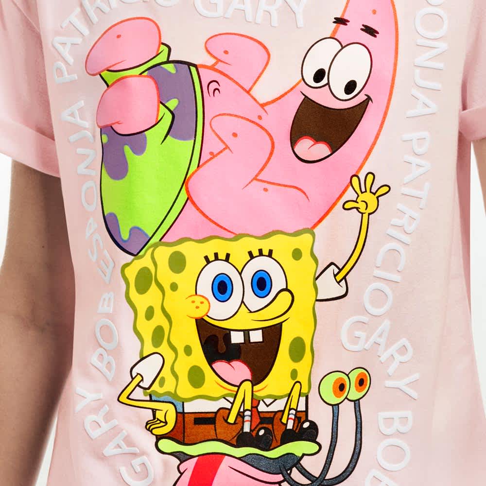 Bob Esponja CV04 Women Pink t-shirt