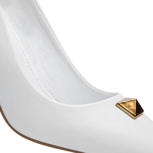 Yaeli Fashion 1122 Women White Heels