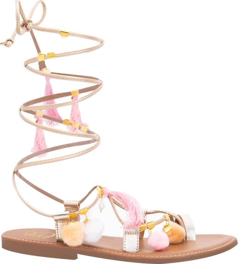 Pink By Price Shoes 1364 Women Gold Yellow Sandals