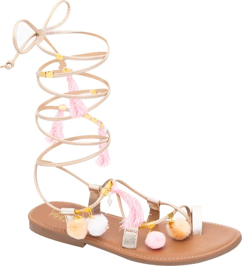 Pink By Price Shoes 1364 Women Gold Yellow Sandals