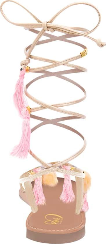 Pink By Price Shoes 1364 Women Gold Yellow Sandals