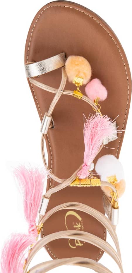 Pink By Price Shoes 1364 Women Gold Yellow Sandals