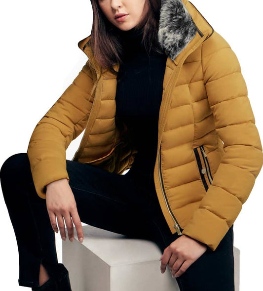 Holly Land 8073 Women Mustard Yellow coat / jacket