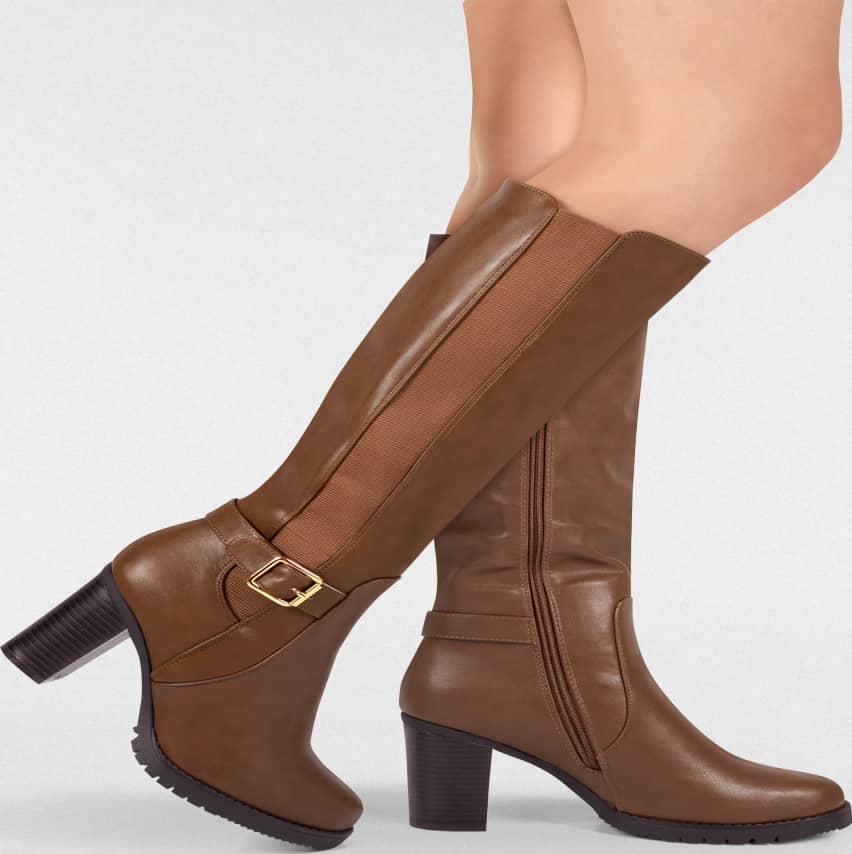 Yaeli 2138 Women Cognac knee-high boots