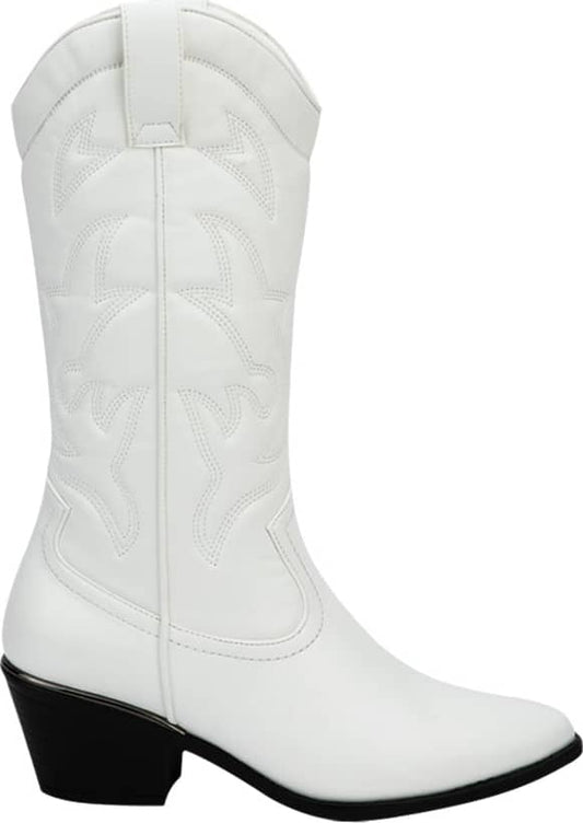 Tierra Bendita 8576 Women White Cowboy Mid-calf boots