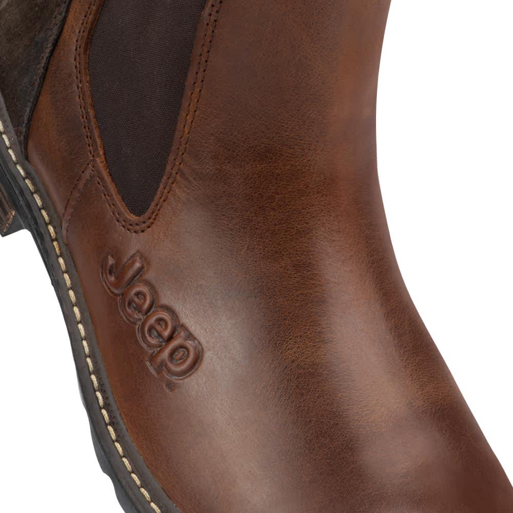 Jeep 0101 Men Brown Chelsea Boots Leather - Beef Leather