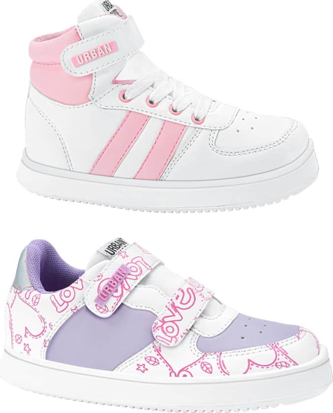 Urban Shoes 0708 Girls' White 2 pairs kit urban Sneakers