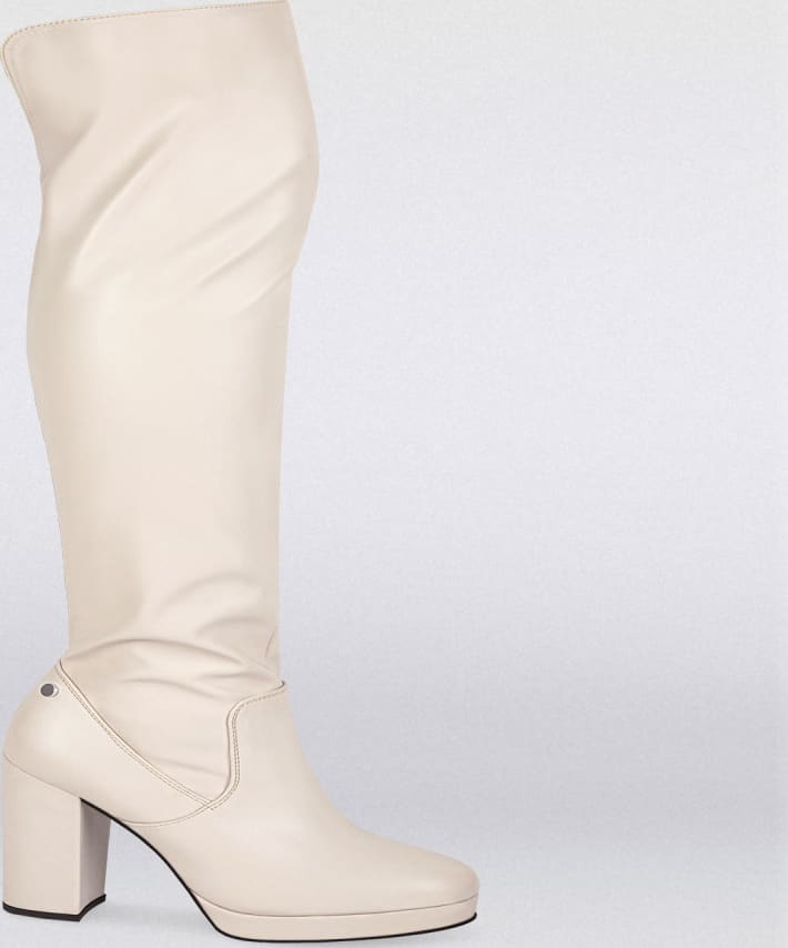 Yaeli Fashion 0004 Women Beige Over the knee boots