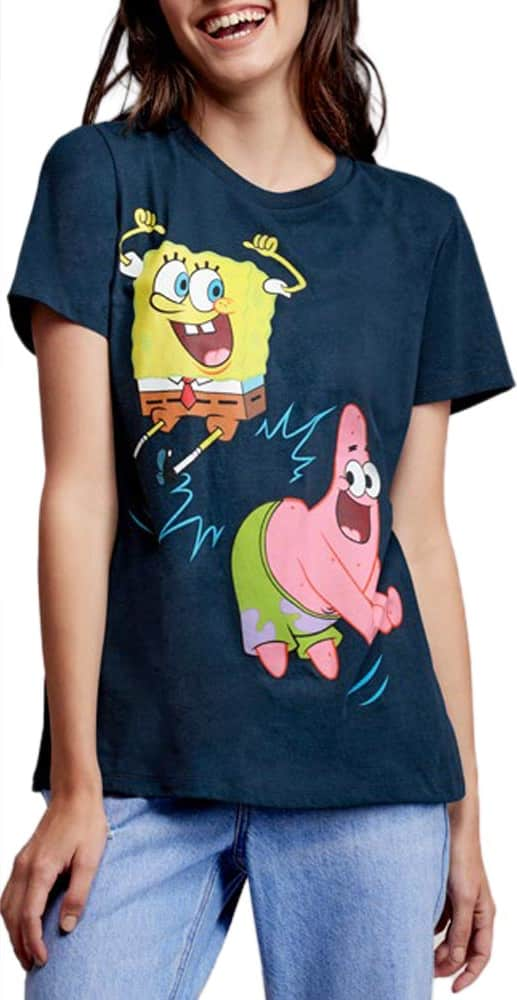 Bob Esponja JP32 Women Navy Blue t-shirt