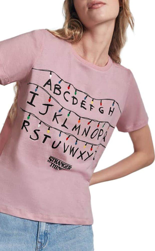 Stranger Things JP30 Women Pink t-shirt