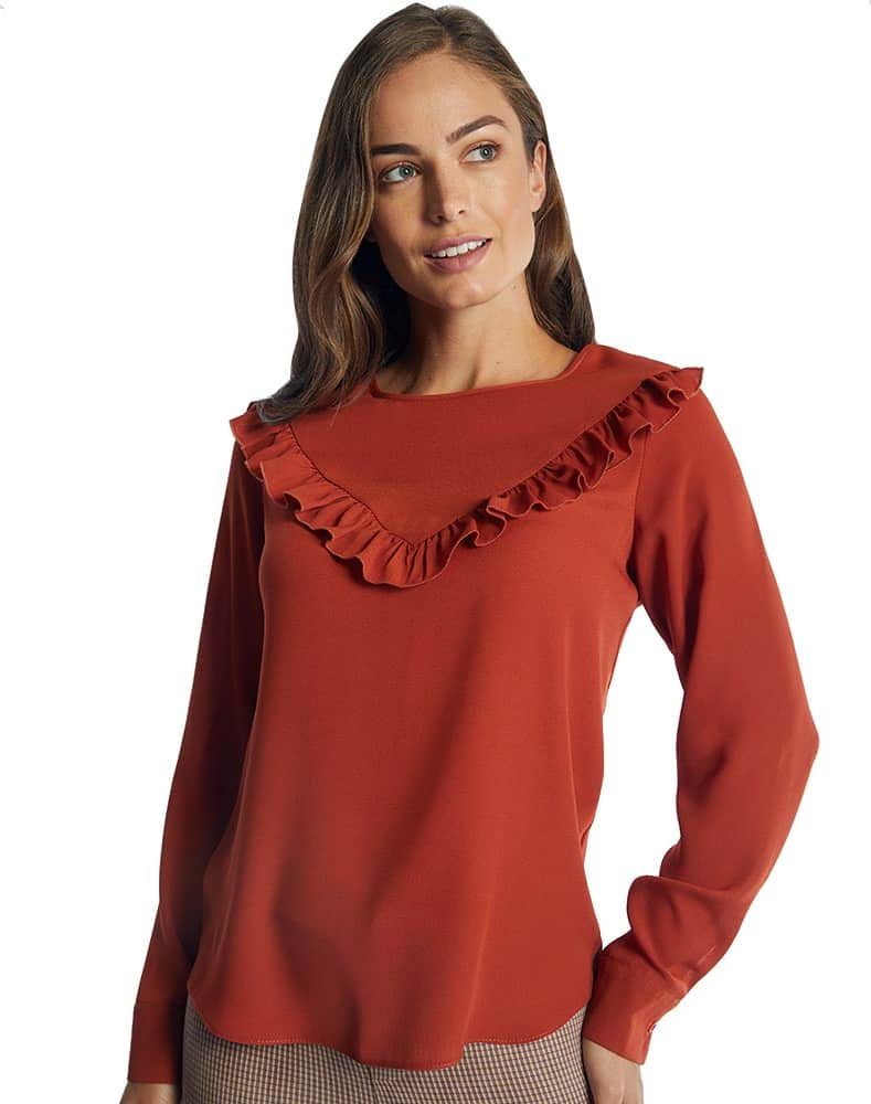 Yaeli Fashion 3718 Women Rojo Ladrillo Blouse