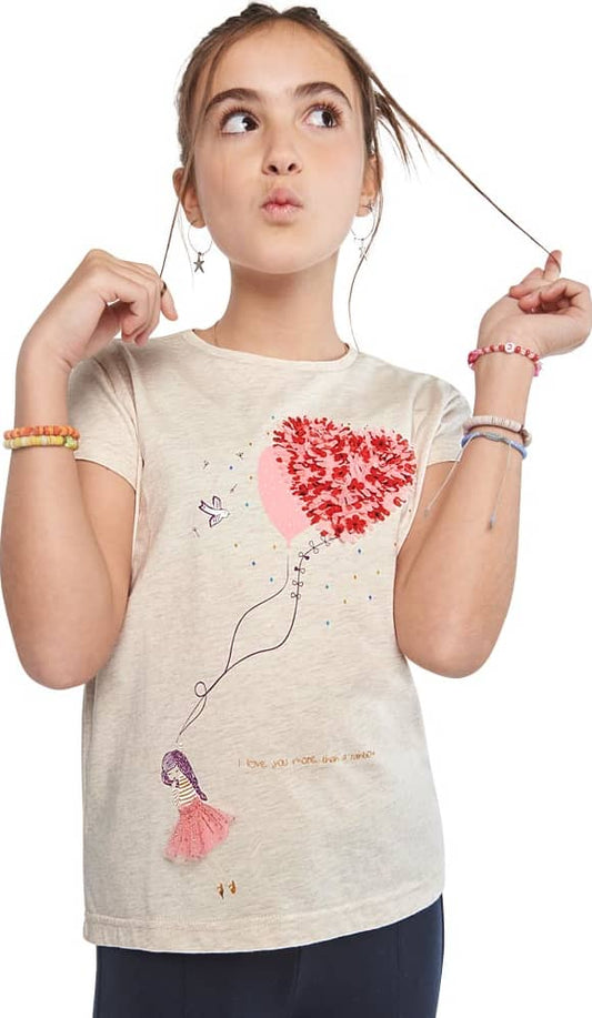 Holly Land Kids 2323 Girls' Beige t-shirt