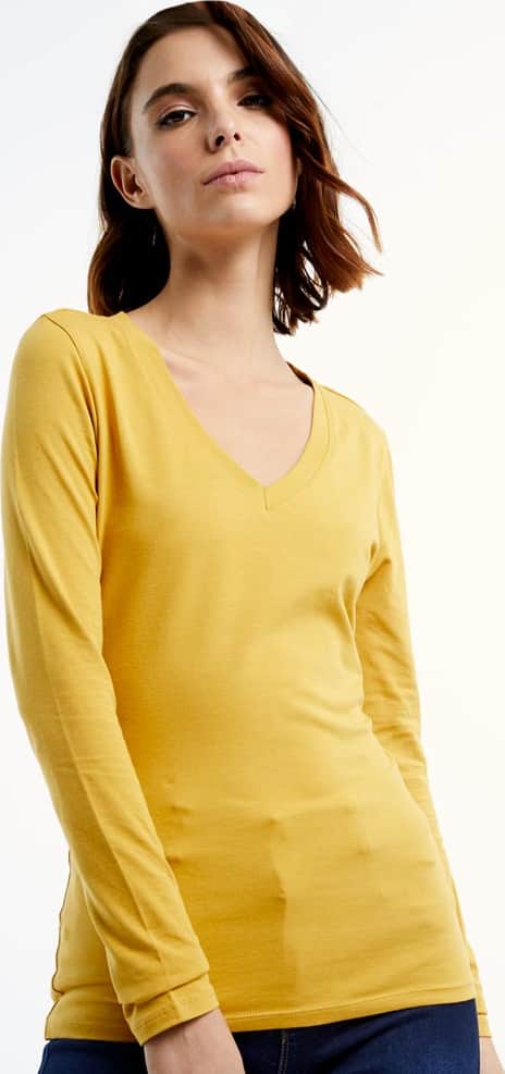 Holly Land 3130 Women Mustard Yellow t-shirt