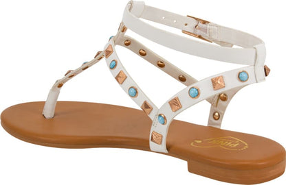 Pink By Price Shoes E05M Women White Sandals