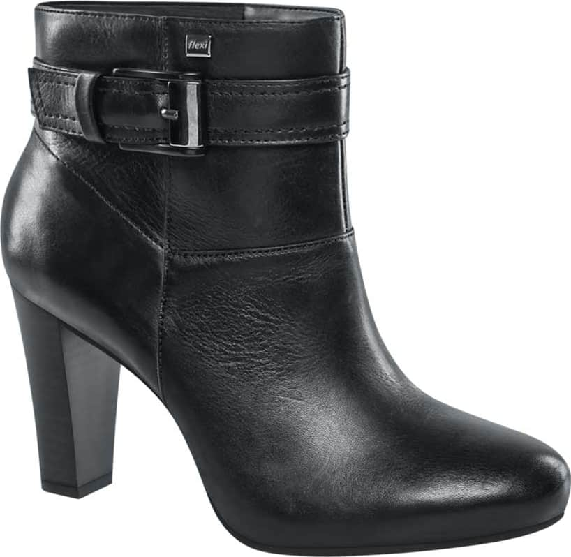 Flexi 3710 Women Black Booties Leather