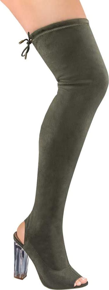Abusiva SS15 Women Green Over the knee boots