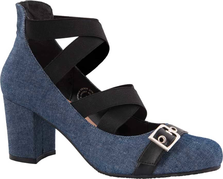 Yaeli Fashion 6307 Women Denim Blue Heels