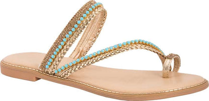 Pink By Price Shoes 1083 Women Gold Yellow Sandals
