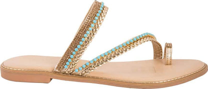 Pink By Price Shoes 1083 Women Gold Yellow Sandals