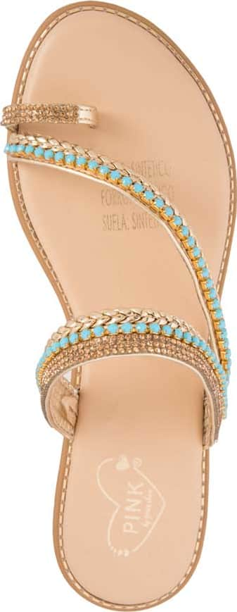 Pink By Price Shoes 1083 Women Gold Yellow Sandals