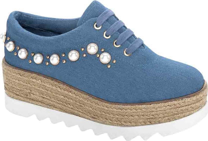 Vi Line Fashion E04M Women Denim Blue Shoes