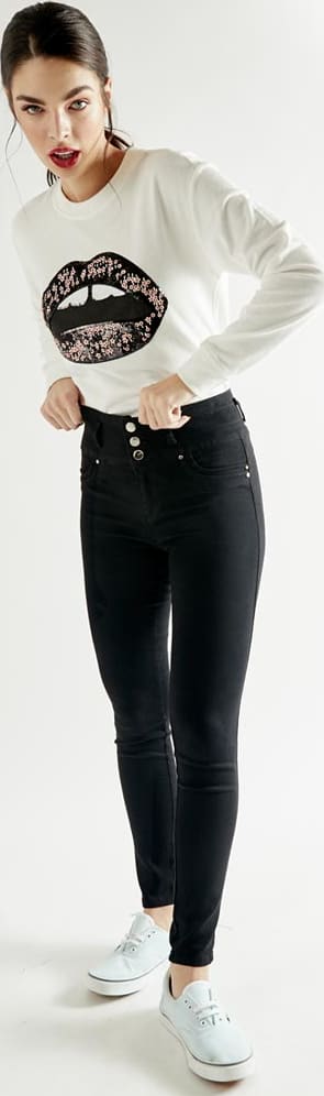 Fergino 8112 Women Black jeans casual