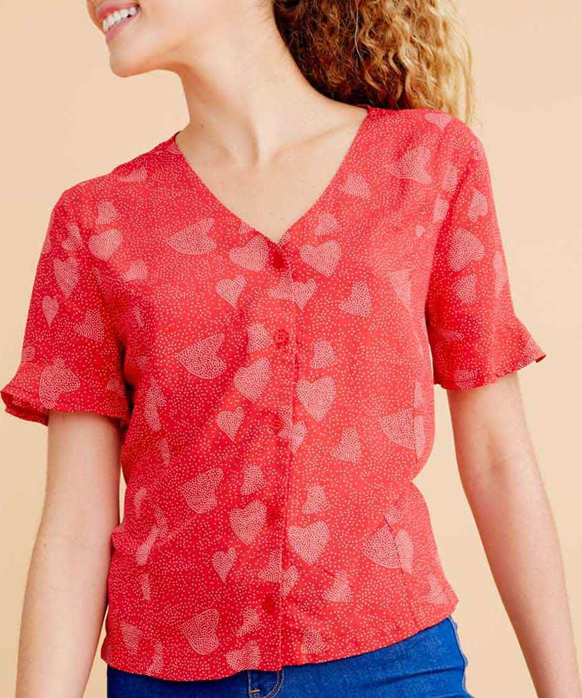 Holly Land WT14 Women Red Blouse