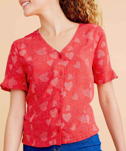 Holly Land WT14 Women Red Blouse