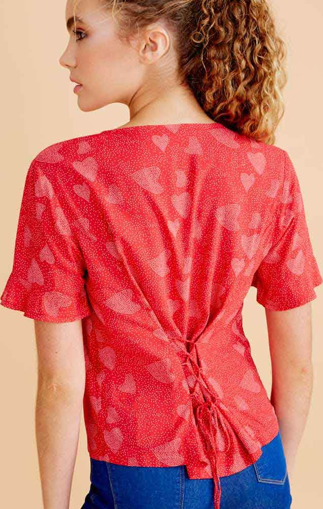 Holly Land WT14 Women Red Blouse