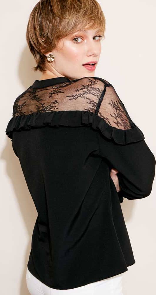 Holly Land W019 Women Black blouse