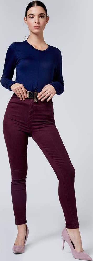Atmosphere Dnm 062A Women Wine jeans casual