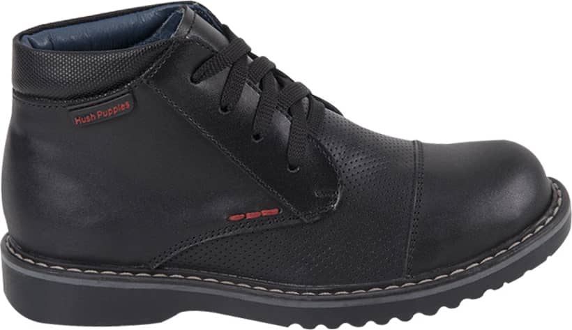 Hush Puppies1 1056 Boys' Black Boots Leather - Beef Leather