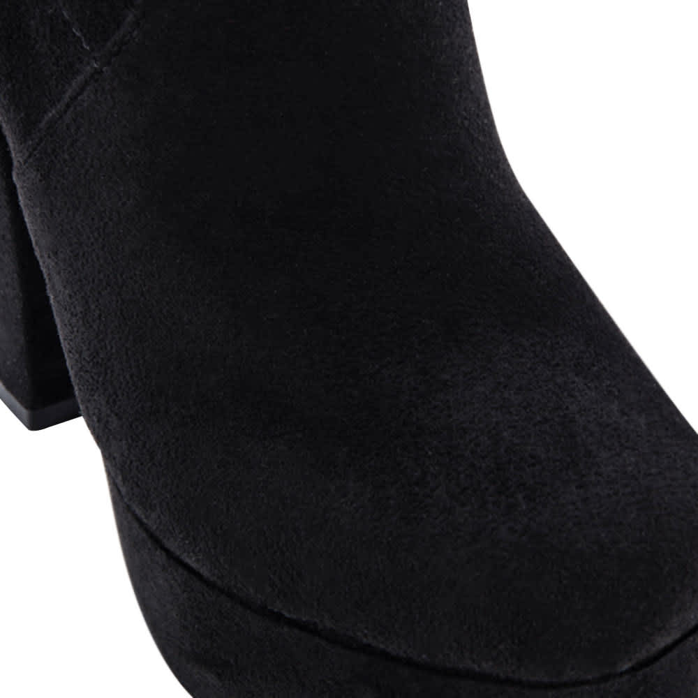 Yaeli Fashion 1319 Women Black Over the knee boots