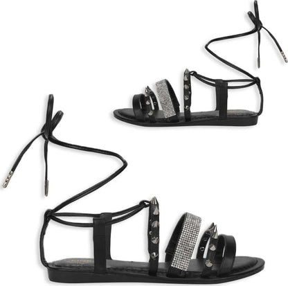 Pink By Price Shoes 9041 Women Black Sandals