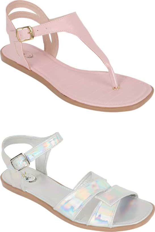 Pink By Price Shoes 8A30 Women Multicolor 2 pairs kit Sandals