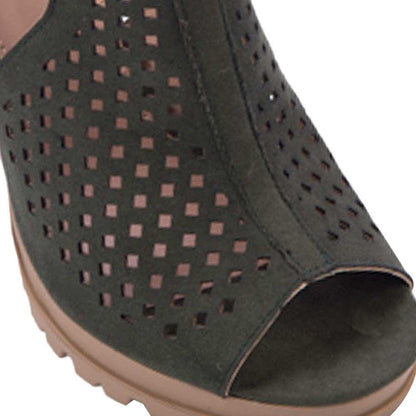 Sao Paulo 7467 Women Olive Green Booties