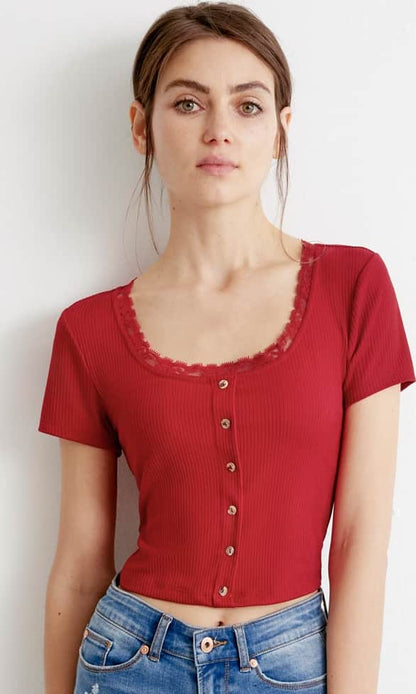 Kafe 2105 Women Red Blouse